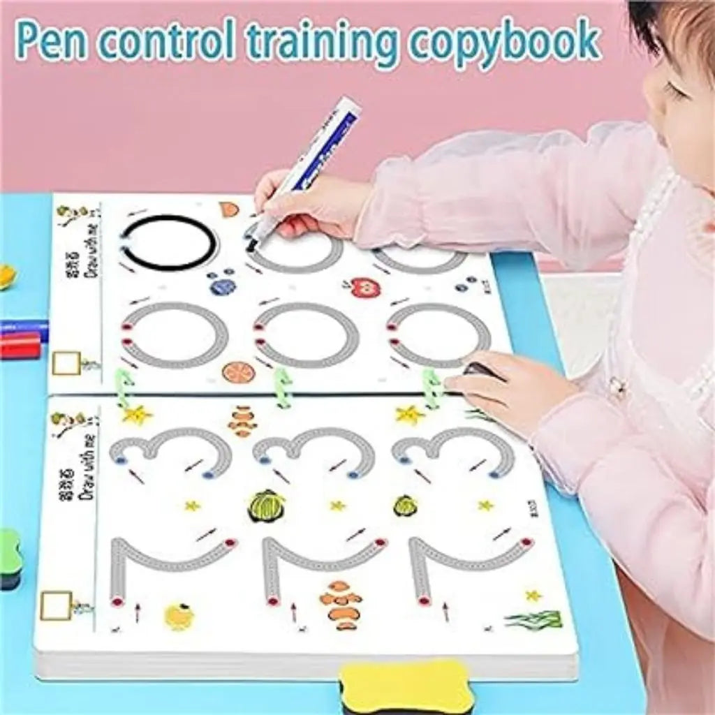 Work Book Stroke Line Dot to Dot | Pens & Eraser | 64 Pages