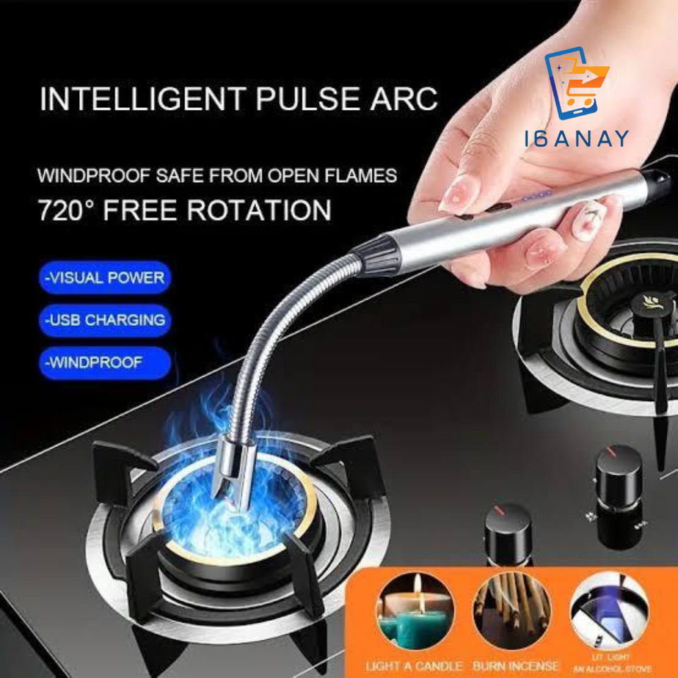 ARC Electric Lighter Windproof USB Rechargeable Long Twist Neck