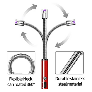 ARC Electric Lighter Windproof USB Rechargeable Long Twist Neck