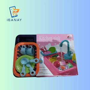 Kid Kitchen Dish Washing Toy- Sink Pretend Play Set Electric - 16anay 