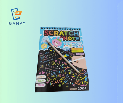 Rainbow Scratch Paper Note Pad Magic Doodle Notebook
