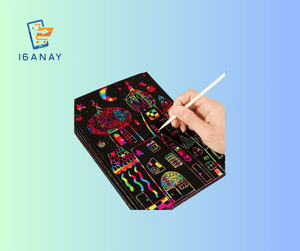 Rainbow Scratch Paper Note Pad Magic Doodle Notebook