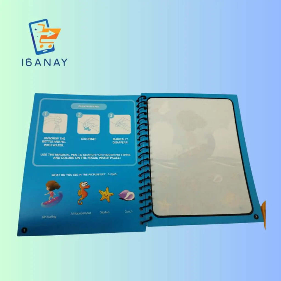 Reusable Kids Magic Water Drawing Book - 16anay 